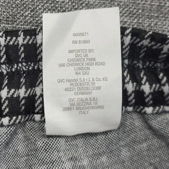 Studio Park Courtney Khondabi Pants Petite X-Small Sz Black Check Print Pockets - Picture 10 of 11